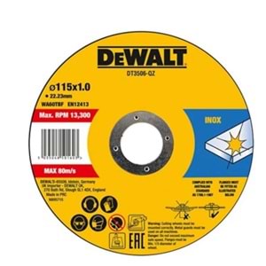 DT3506 - 115*1.0*22 Kesici Metal Diski DEWALT