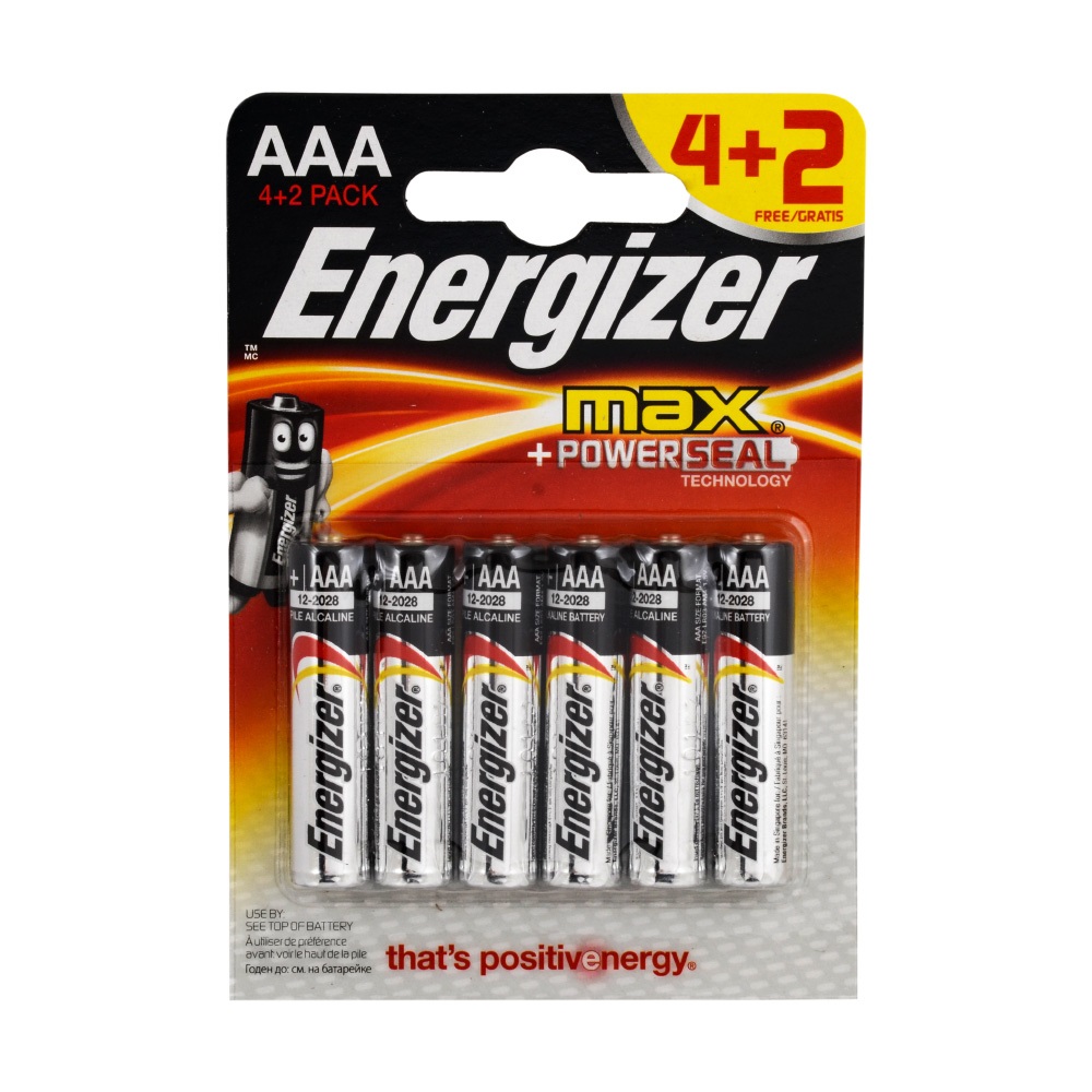 Energizer Max AAA İnce Kalem Pil 4+2 6lı Blister