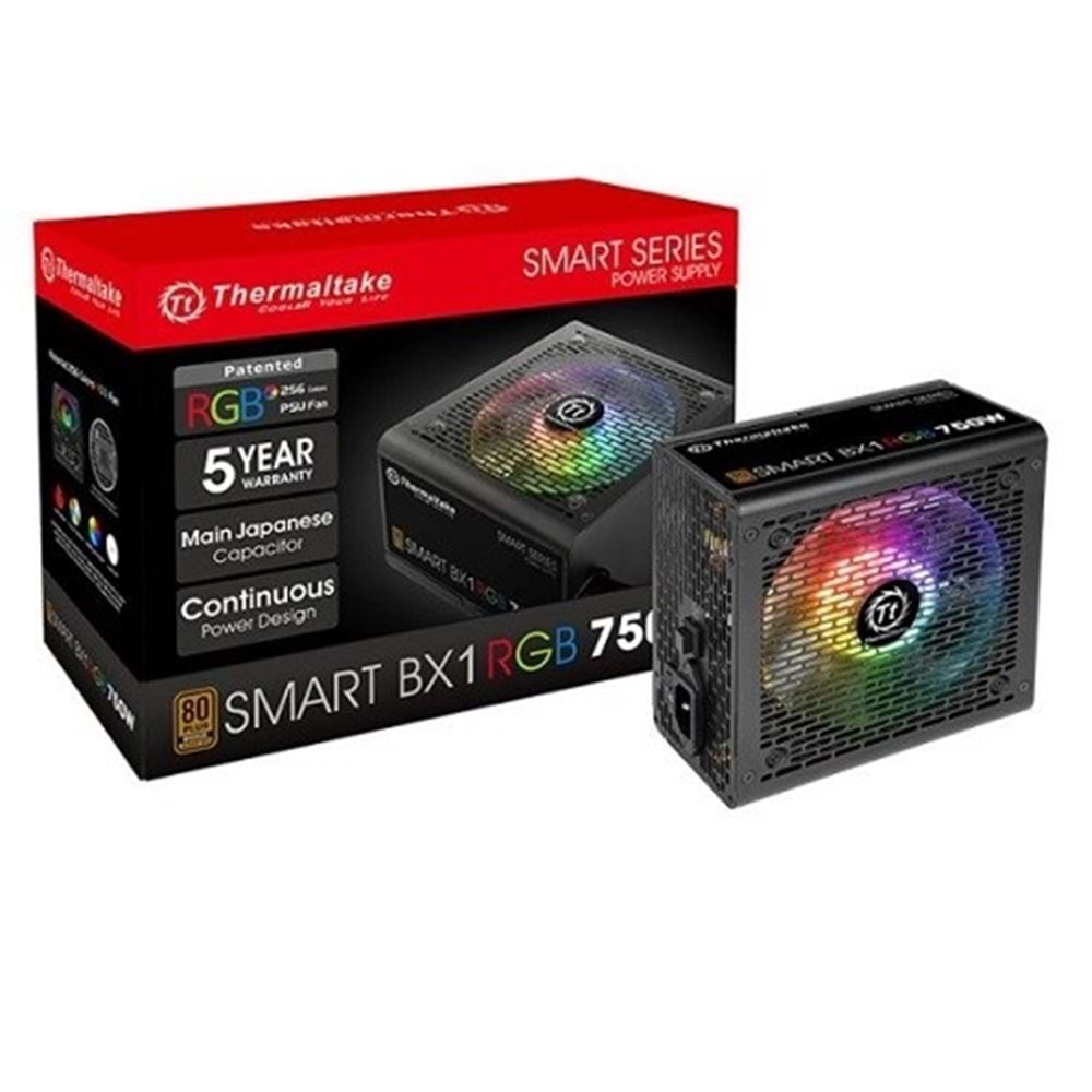 THERMALTAKE 750W 80 BRONZE SMART BX1 RGB PS-SPR-0750NHSABE-1 14cm Fanlı Power Supply