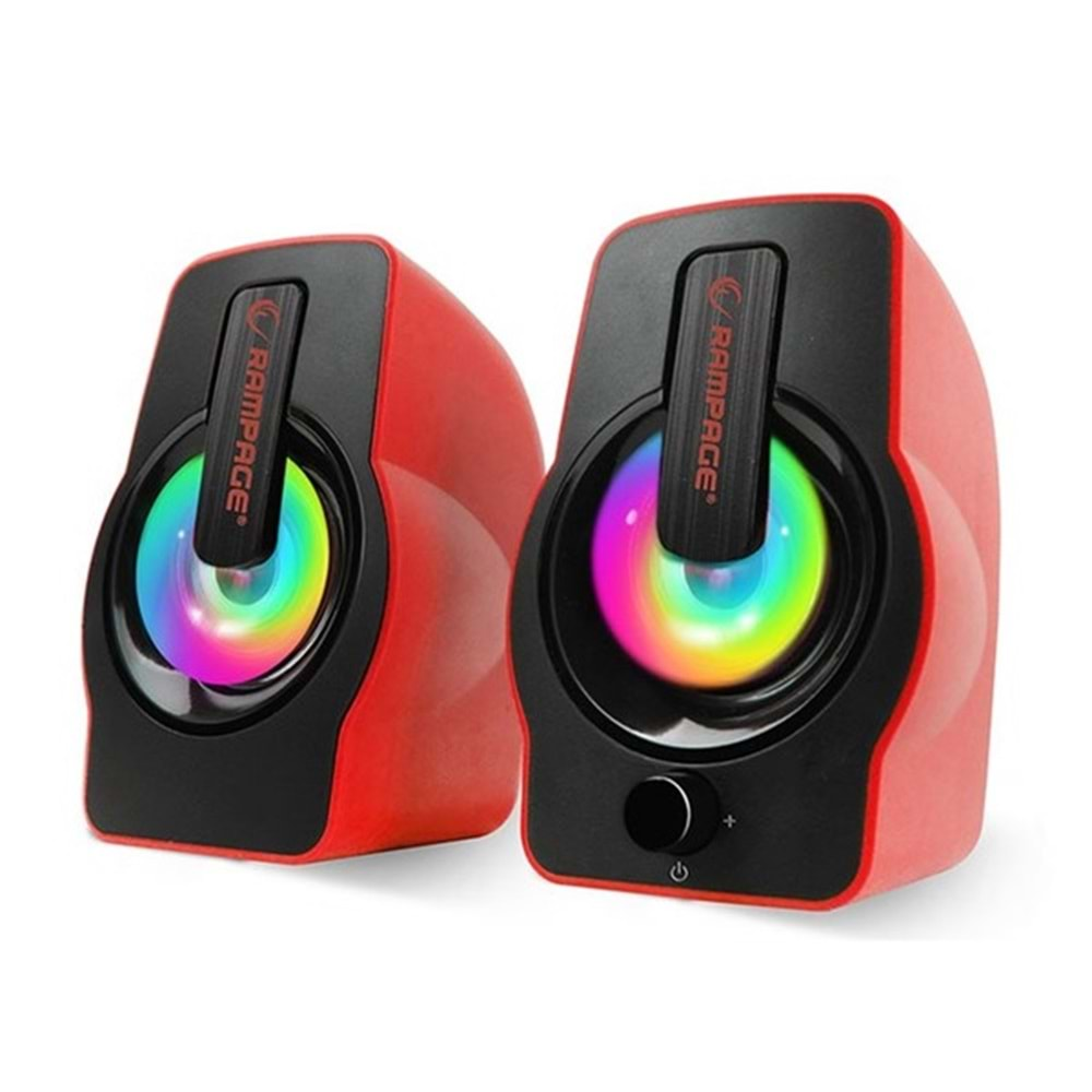 RAMPAGE RMS-G7 Falsetto 1+1 USB Kırmızı 6w Hoparlör RGB Ledli