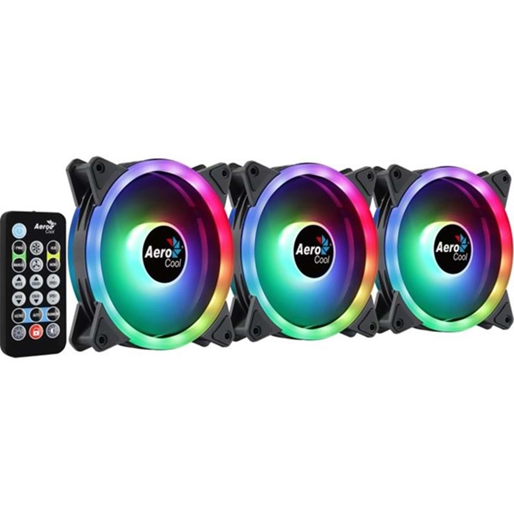 AEROCOOL DUO12 PRO AE-DUO-PRO ARGB 4pin 120mm Kasa Fanı 3-lü Paket