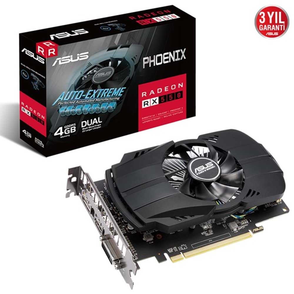 ASUS RX550 4GB PH-RX550-4G-EVO GDDR5 128bit HDMI DVI DP PCIe 16X v3.0