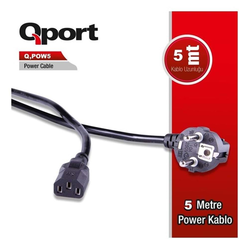 QPORT Q-POW5 0.75mm 5metre Power Kablosu