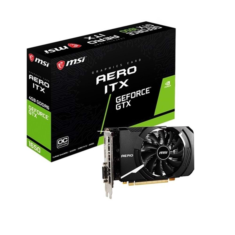 MSI GTX1650 4GB AERO ITX GDDR6 128bit HDMI DVI DP PCIe 16X v3.0 MSI GTX1650 4GB AERO ITX GDDR6 128bit HDMI DVI DP PCIe 16X v3.0