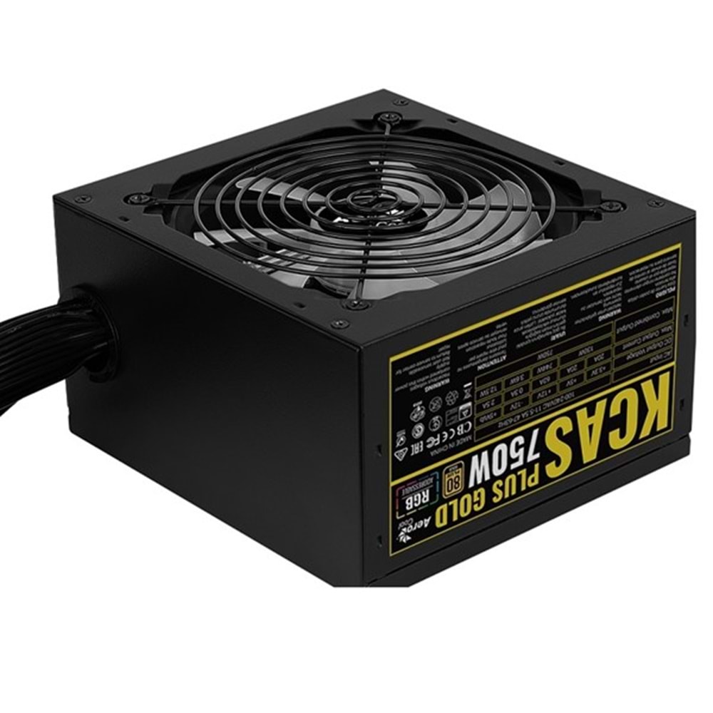 AEROCOOL 750W 80+ GOLD KCAS PLUS AE-KCASP750RGB 12cm RGB Fanlı Power Supply