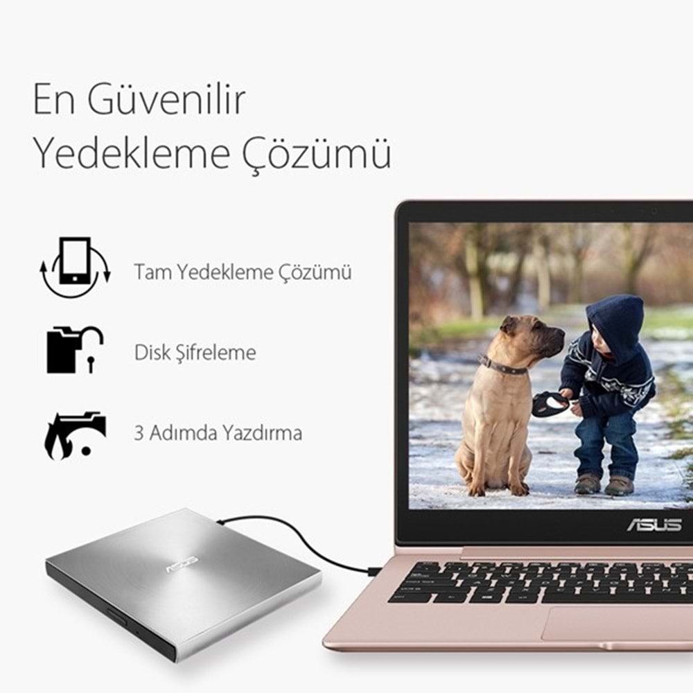 ASUS 8x ZENDRIVE SDRW-08U7M-U USB 2.0 Slim Harici DVD Yazıcı Siyah