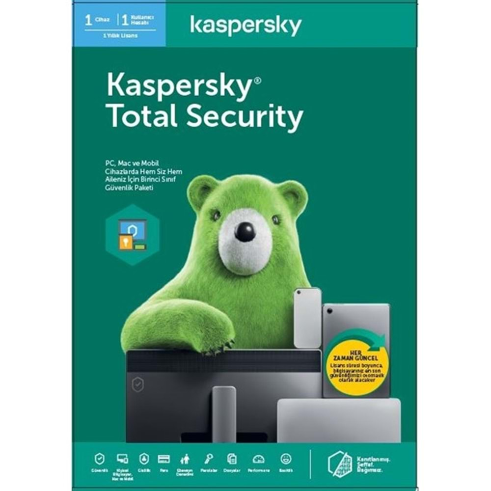 KASPERSKY Total Security Trk Kutu 1yıl 1kullanıcı