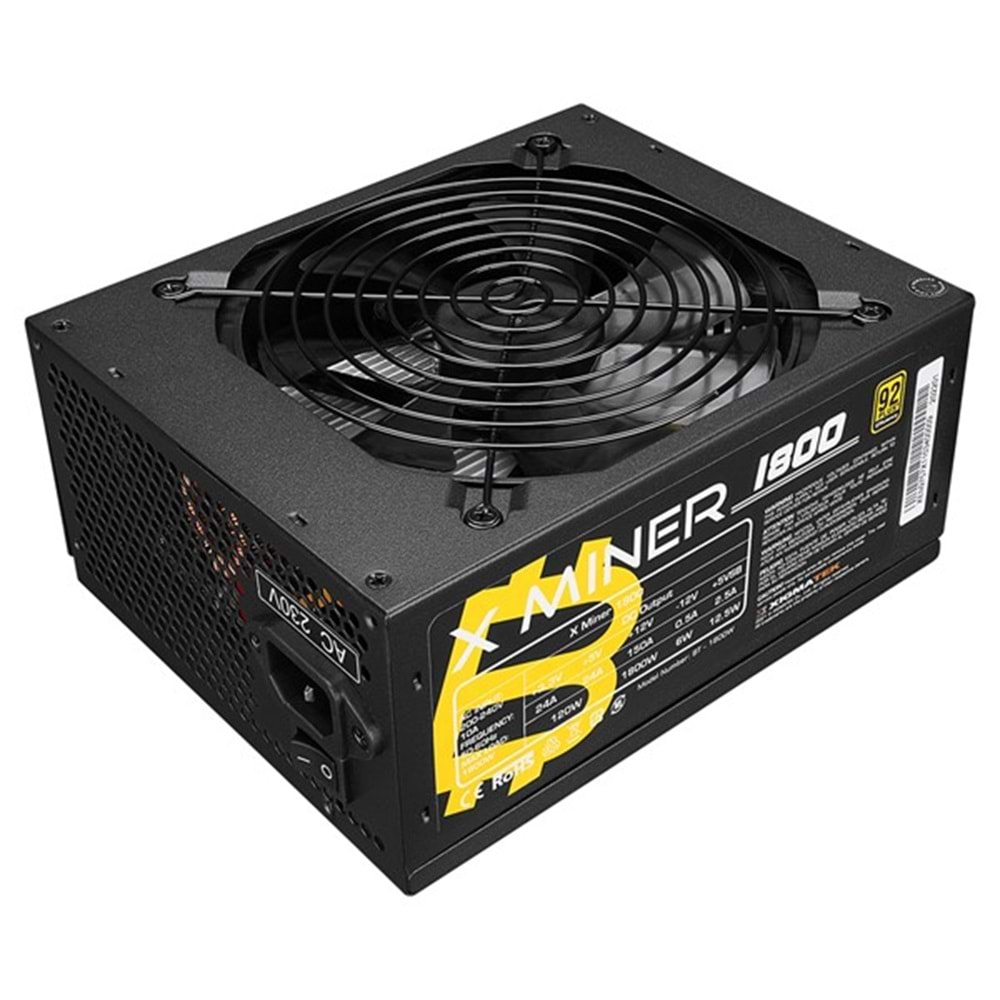 XIGMATEK 1800W 92 MINER BT-1800W EN9757 X 14CM FANLI MINING POWER SUPPLY