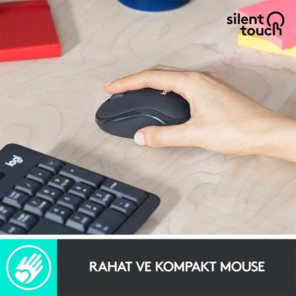 LOGITECH MK295 Kablosuz Q Trk Sessiz Siyah Multimedya Klavye - Mouse Set 920-009804