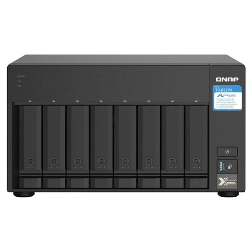 QNAP TS-832PX-4G ALPINE AL324 QC 4GB RAM- 8-diskli Nas Server (Disksiz)