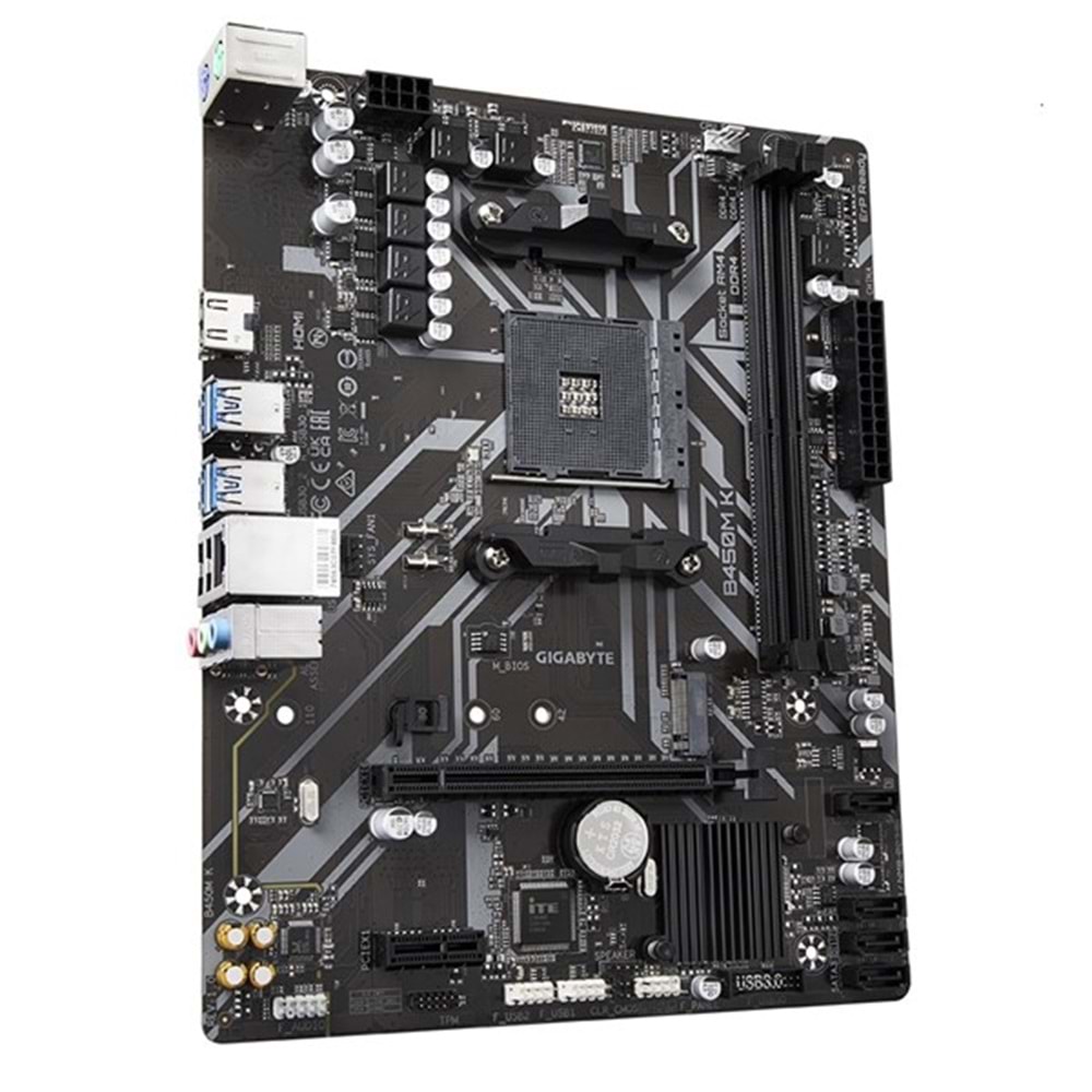 GIGABYTE B450M-K DDR4 M2 PCIe NVME HDMI PCIe 16X v3.0 AM4 mATX