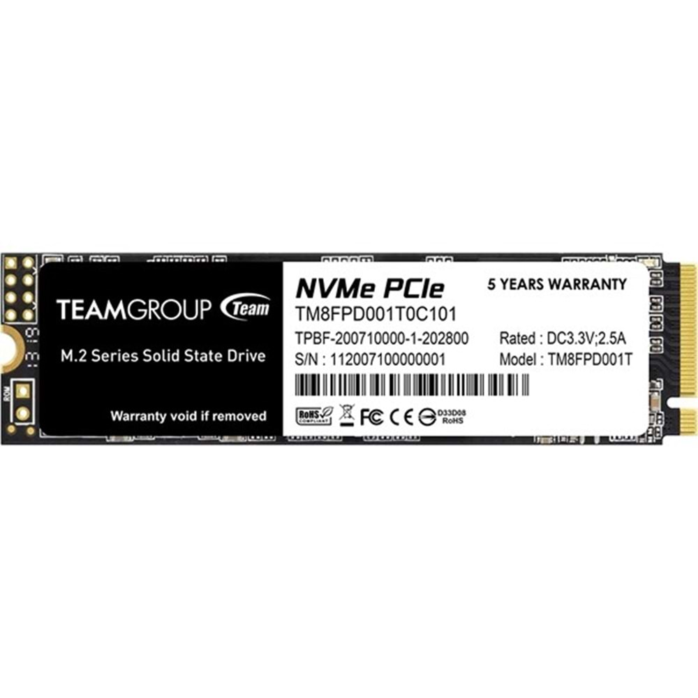 TEAM 1TB MP33 PRO TM8FPD001T0C101 2100- 1700MB/s M2 NVME Disk