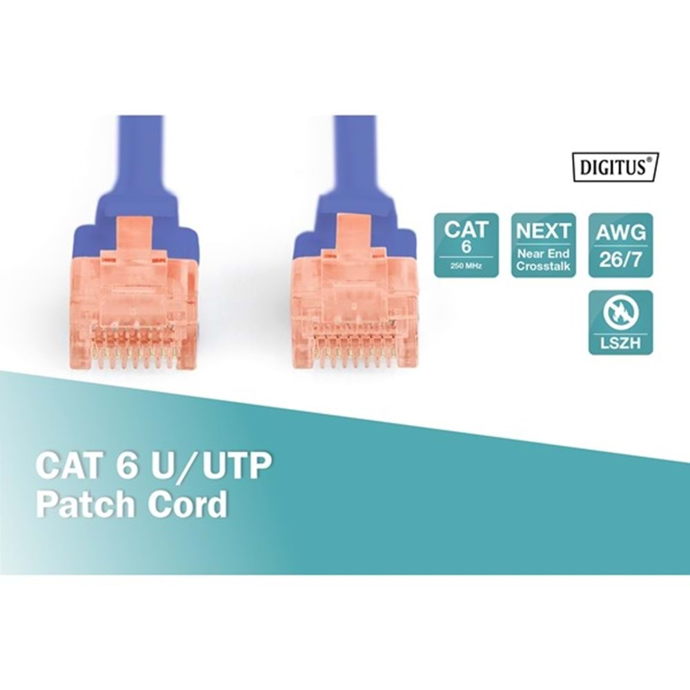 DIGITUS 10m CAT6 Utp DK-1617-100/B Mavi Patch Kablo