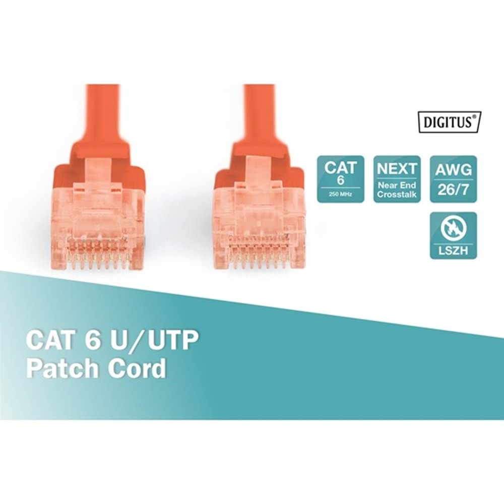 DIGITUS 10m CAT6 Utp DK-1617-100/R Kırmızı Patch Kablo