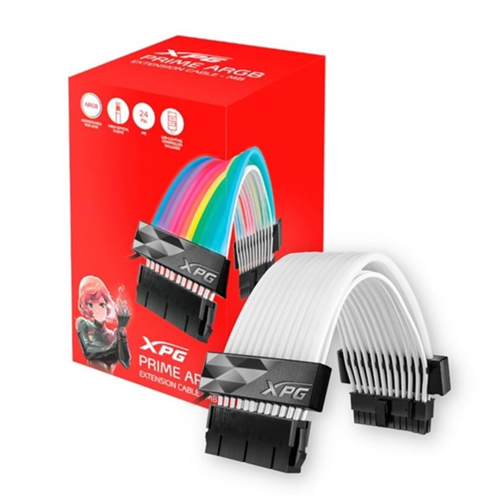 XPG ARGBEXCABLE-MB-BKCWW PSU Uzatma Kablosu ARGB XPG ARGBEXCABLE-MB-BKCWW PSU Uzatma Kablosu ARGB