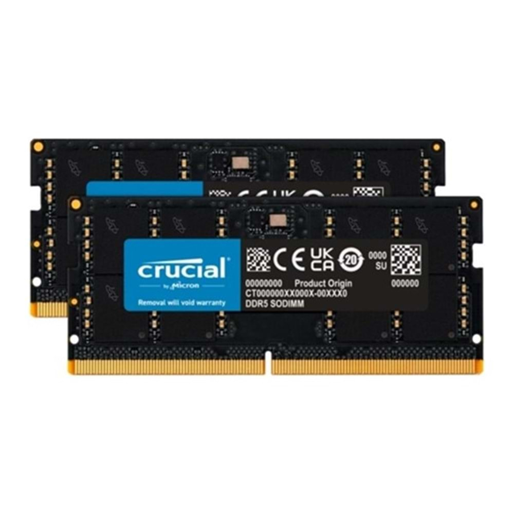 CRUCIAL 64GB (2X 32GB) DDR5 4800MHZ NOTEBOOK RAM VALUE CT2K32G48C40S5