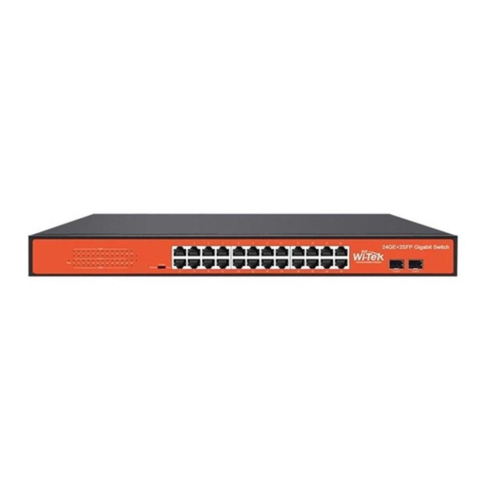 WI-TEK 24port WI-SG124F GIGABIT 2X SFP Yönetilemez Switch