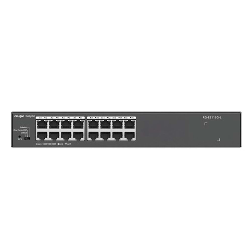 RUIJIE 16port REYEE RG-ES116G-L GIGABIT Yönetilemez Switch Çelik Kasa