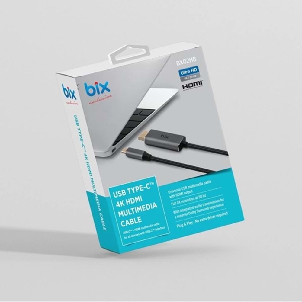 BİX BX02HB PRO TYPE-C - HDMI DÖNÜŞTÜRÜCÜ KABLO 4K BİX BX02HB PRO TYPE-C - HDMI DÖNÜŞTÜRÜCÜ KABLO 4K