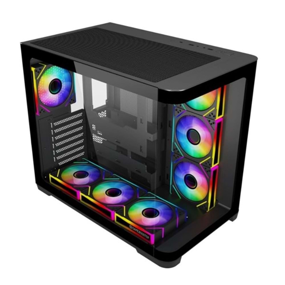 GAMEBOOSTER 850w 80+ BRONZE GB-G2852B-850W GAMING MID-TOWER PC Kasası Siyah 7-Fanlı