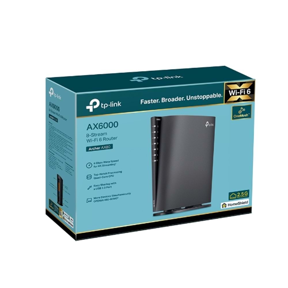 TP-LINK ARCHER AX80 Wıfı6 AX6000 Gaming Router