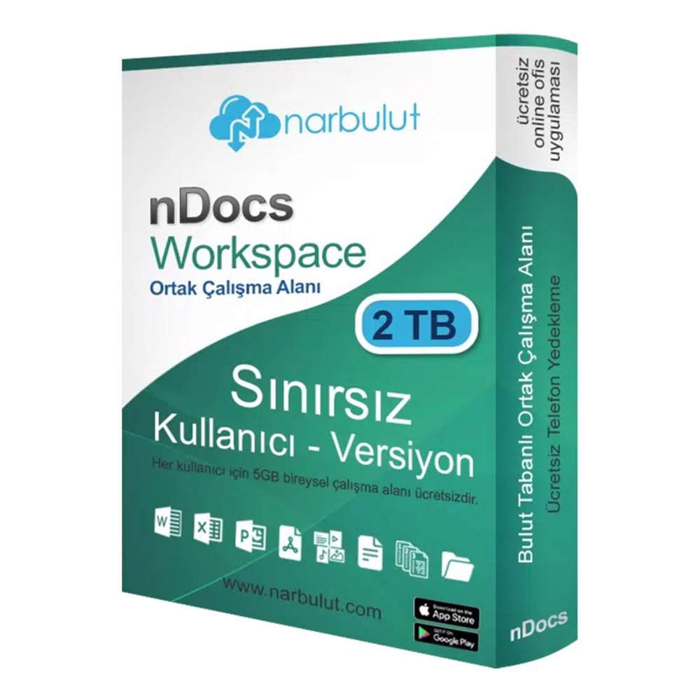 NARBULUT nDocs Workspace 2TB 1yıl basic support is included. 