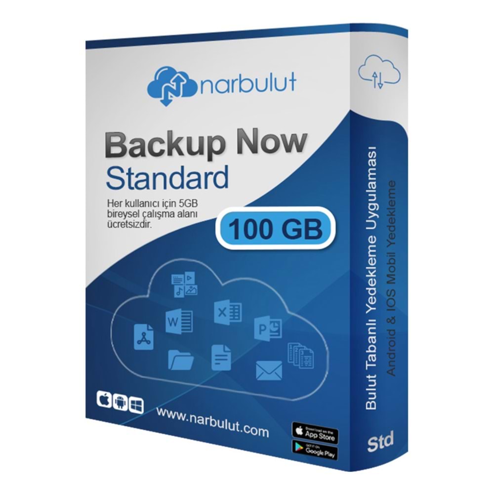 NARBULUT Backup Now Standart Edition 100GB Lisans 1yıl 10kullanıcı basic support is included. 