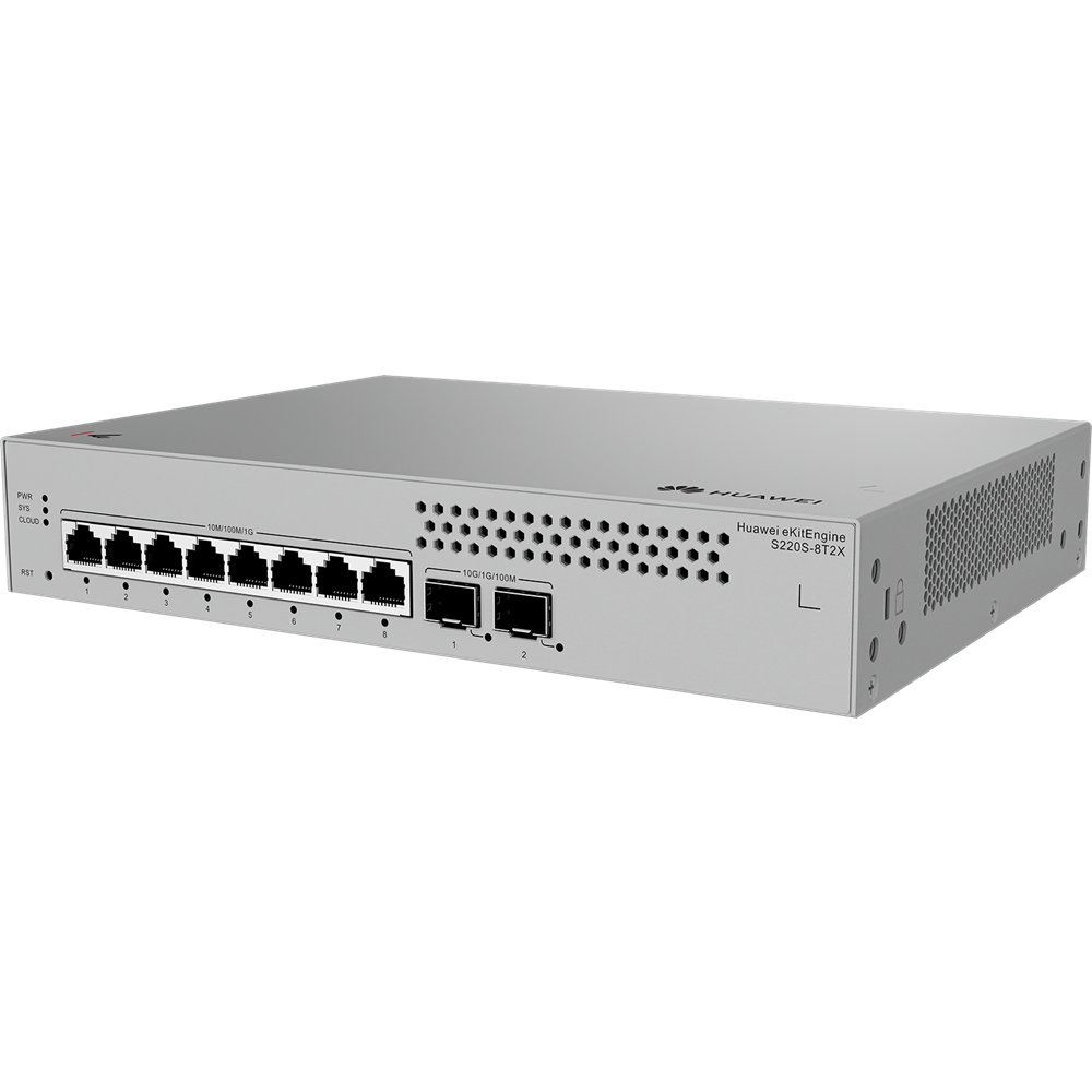HUAWEI 8port 2-SFP Gigabit Layer2 Yönetilebilir Switch RackMount eKIT S220S-8T2X