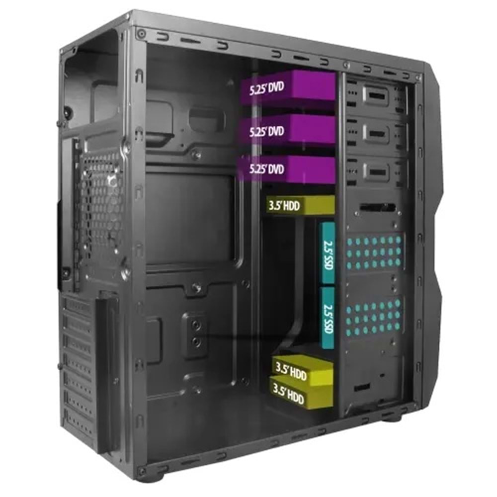 VENTO 400W Peak TA-K61 Standart Mid-Tower PC Kasası 