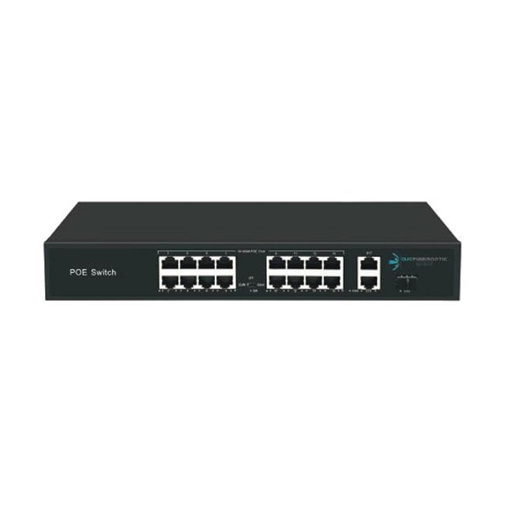 ODS 16port PoE 200w 2-Uplink 10/100 Yönetilemez Switch 08ODS-16P2U-200