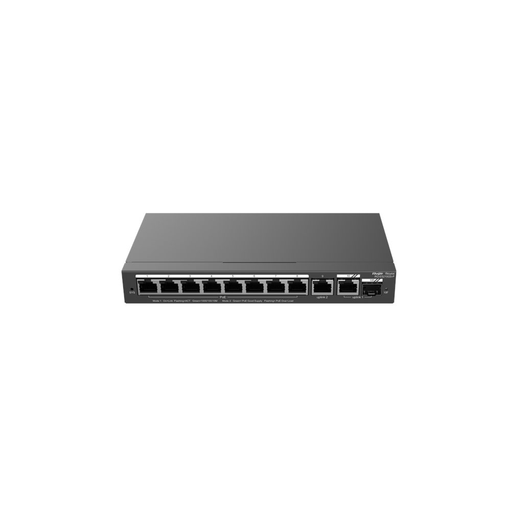 RUIJIE 8port PoE 120w 1-SFP Gigabit Yönetilebilir Switch RG-ES210GS-P