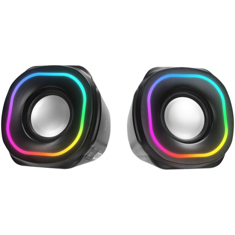 MIKADO MD-180 2.0 3W*2 Beyaz RGB Aydınlatmalı USB + 3.5mm USB 5V Speaker Hoparlör