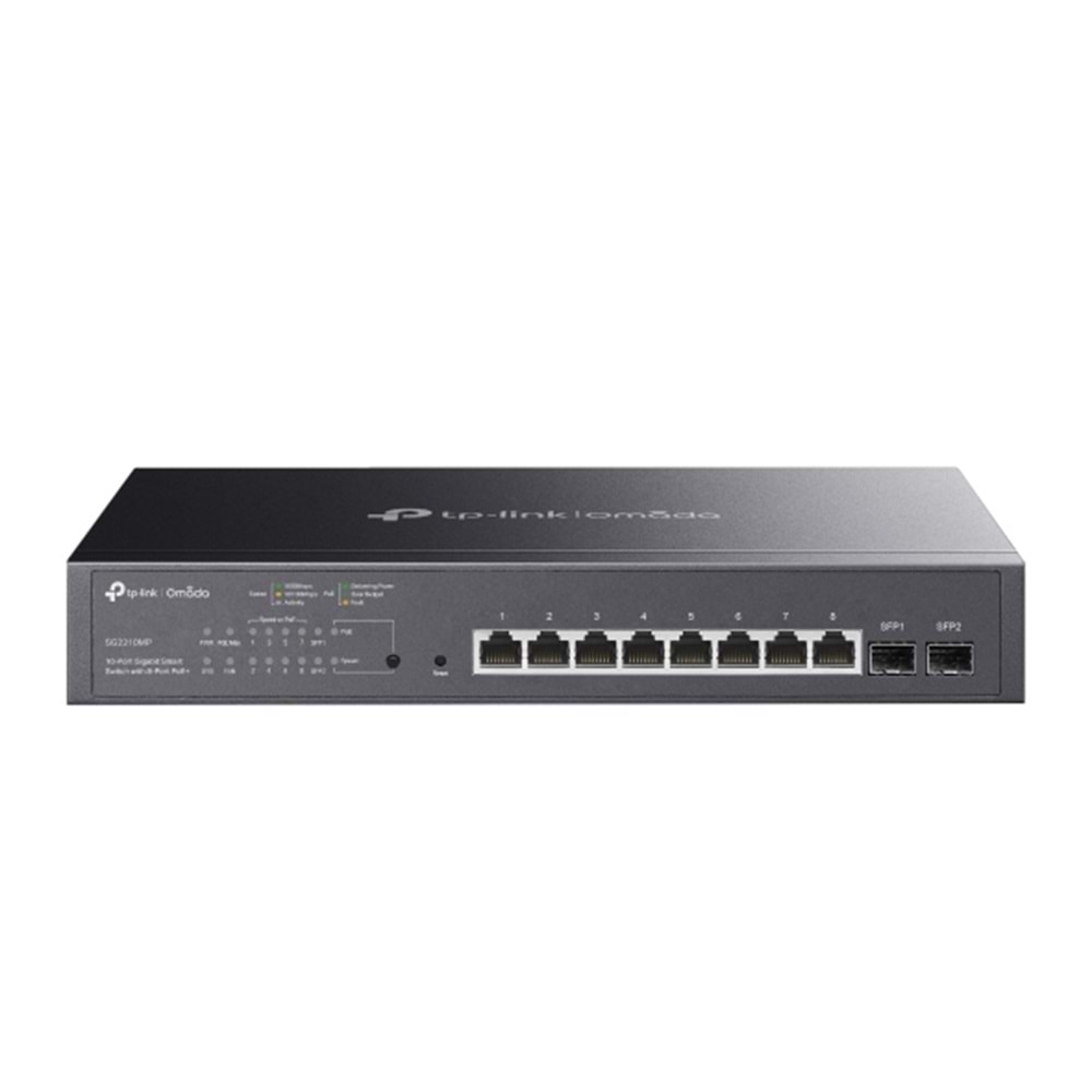 TP-LINK 8port PoE 150w 2-SFP Gigabit Yönetilebilir Switch TL-SG2210MP