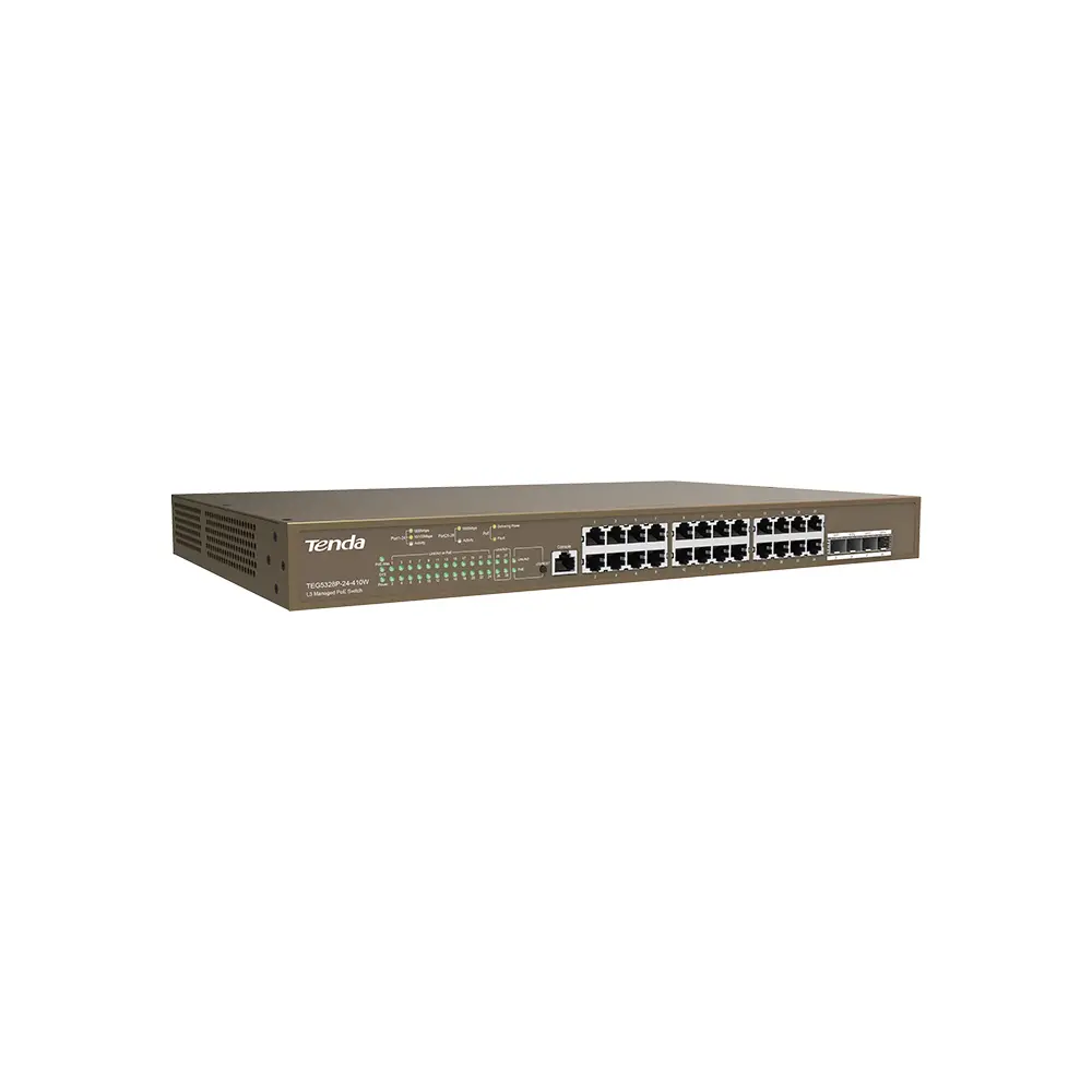 TENDA 24port PoE 410w 4-SFP Gigabit Yönetilebilir Switch TEG5328P-24-410W