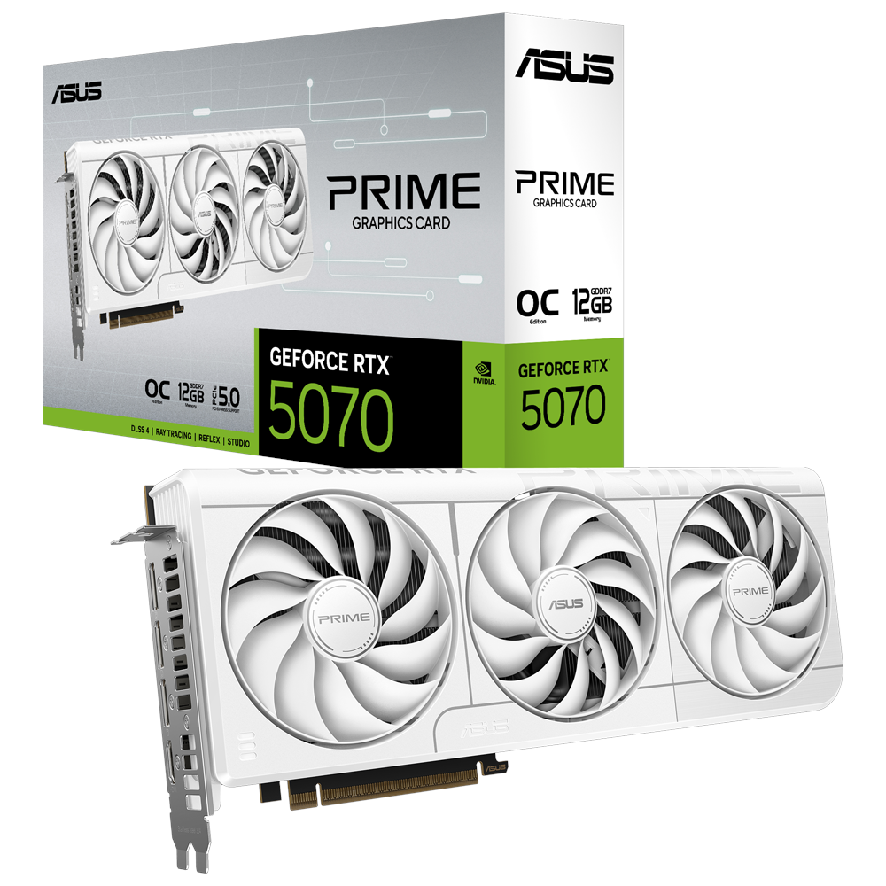 ASUS 12GB PRIME RTX5070-O12G GDDR7 192bit HDMI DP PCIe 5.0 Whıte Edıtıon