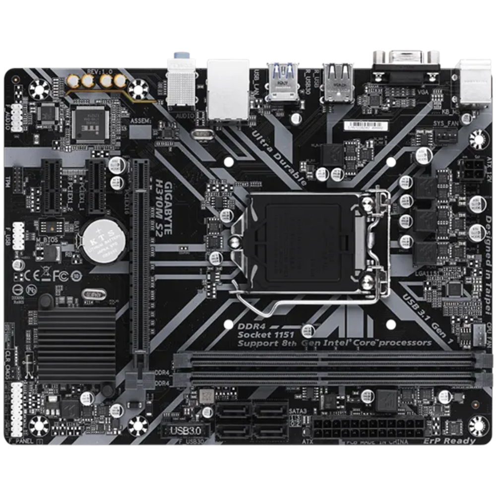 GIGABYTE H310M-S2 DDR4 SATA3 PCIe 16X v3.0 1151p v2 mATX 