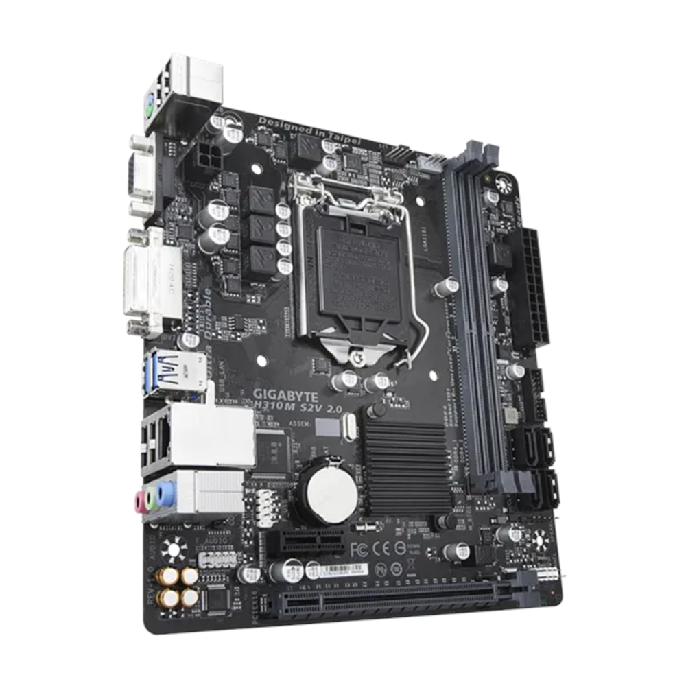 GIGABYTE H310M-S2V 2.0 DDR4 SATA3 DVI PCIe 16X v3.0 1151p v2 mATX 