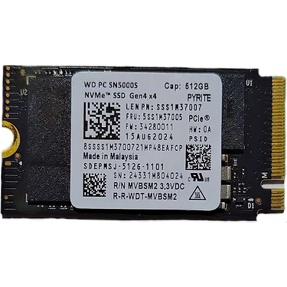 WD 1TB SN500S SDEPMSJ-1T00-1101 6000-5400MB/s 2242 MS NVME GEN4 Disk Kutusuz 