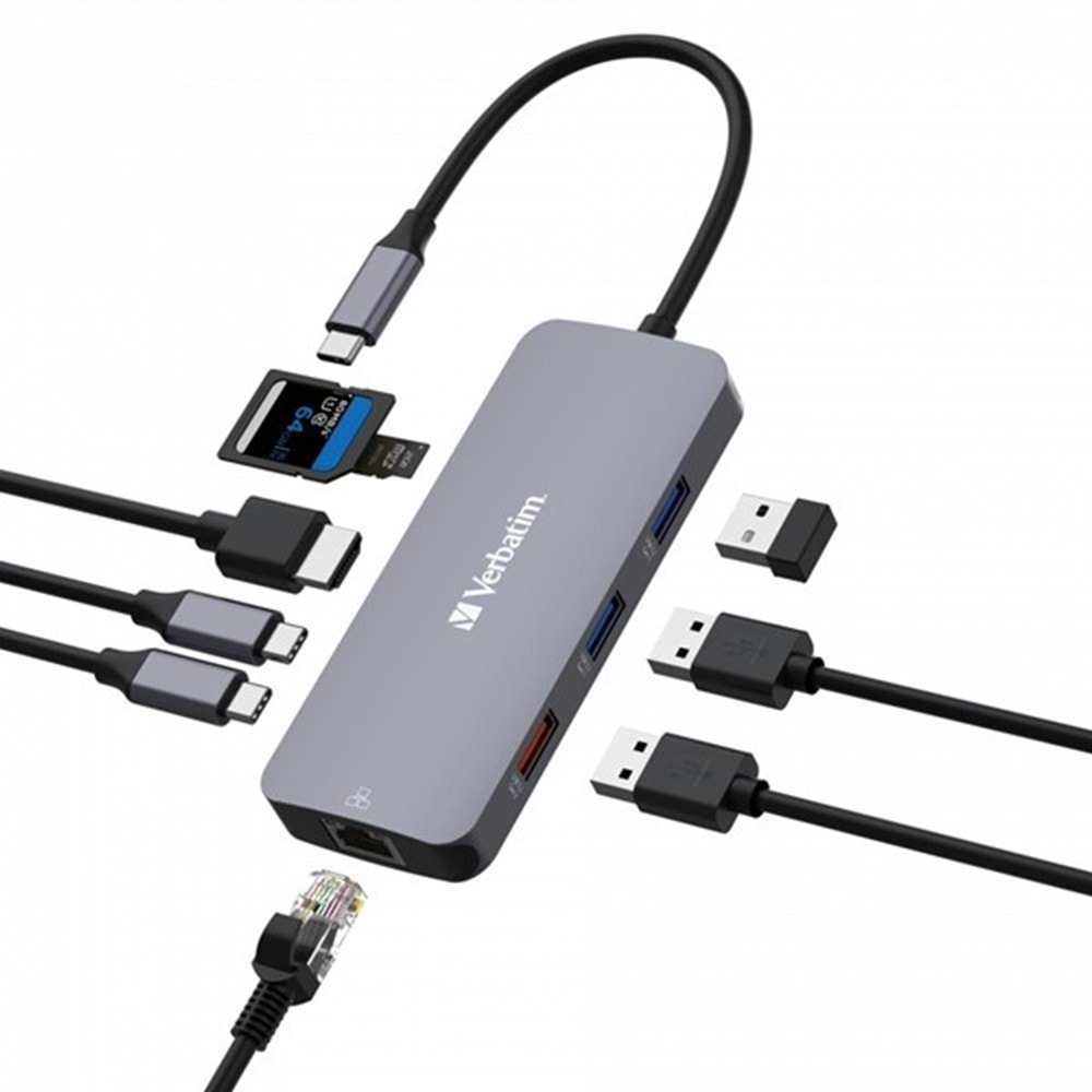 VERBATIM CMH-09 USB-C Pro 9 Bağlantı Noktalı Dock