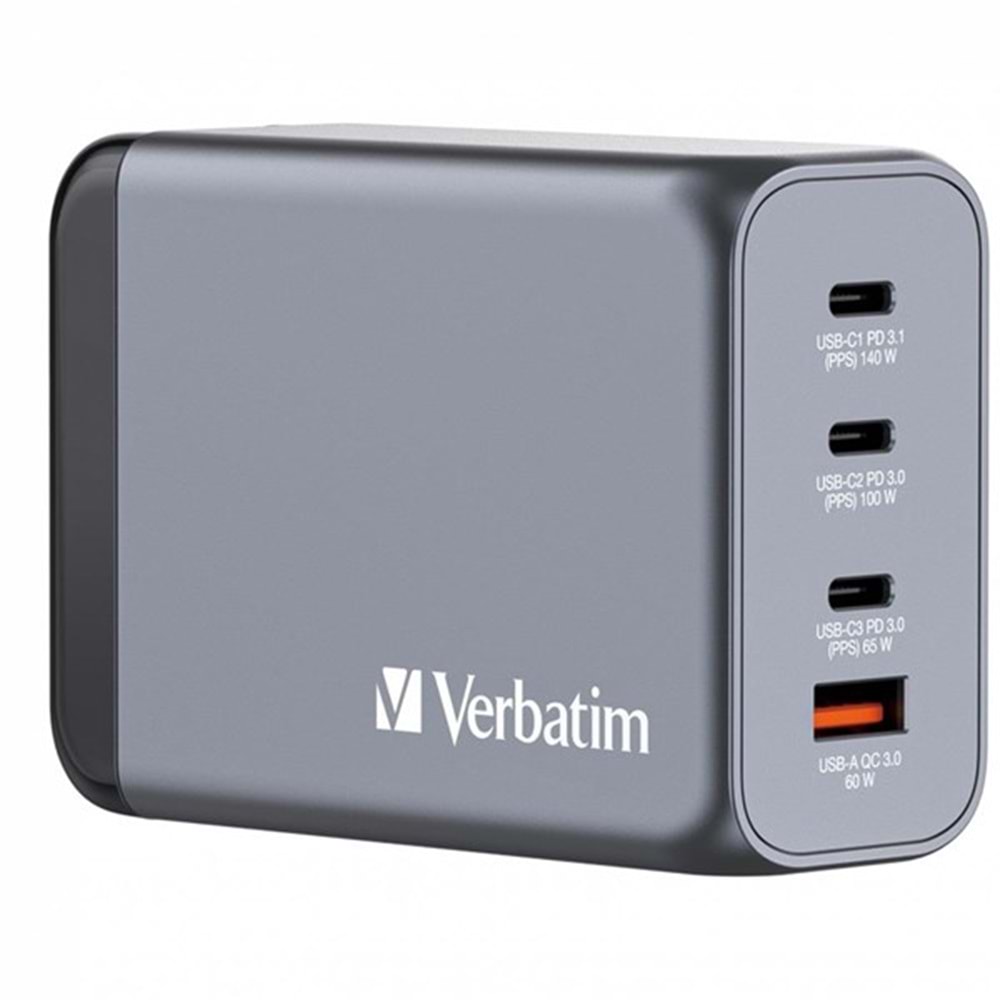 VERBATIM GNC-240 240W 4-Bağlantı Noktalı GaN Duvar Şarj Cihazı