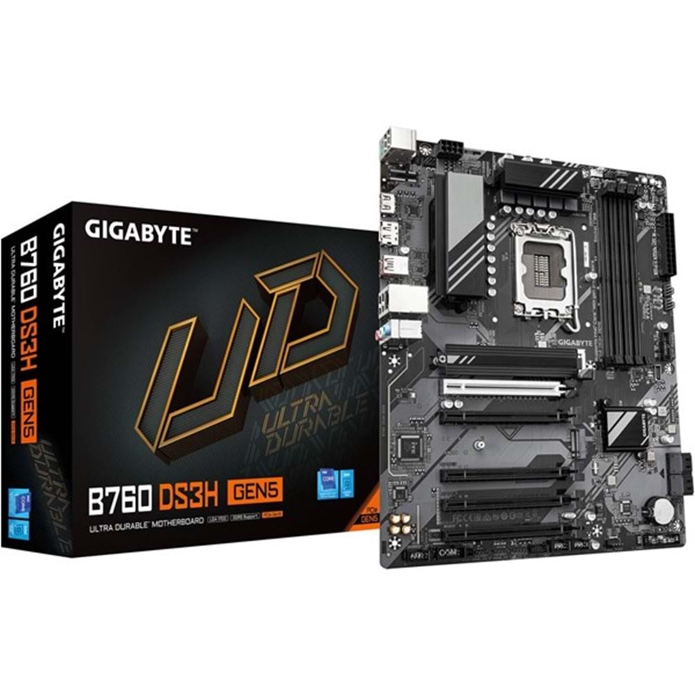 GIGABYTE B760 DS3H GEN5 DDR5 HDMI-DP TYPEC PCIE 5.0 1700P ATX 5-PCI SLOT