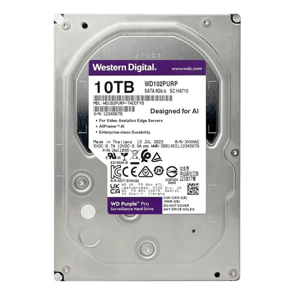 WD 10TB Purple Pro WD102PURP 512MB 7200RPM SATA-3 Güvenlik Diski