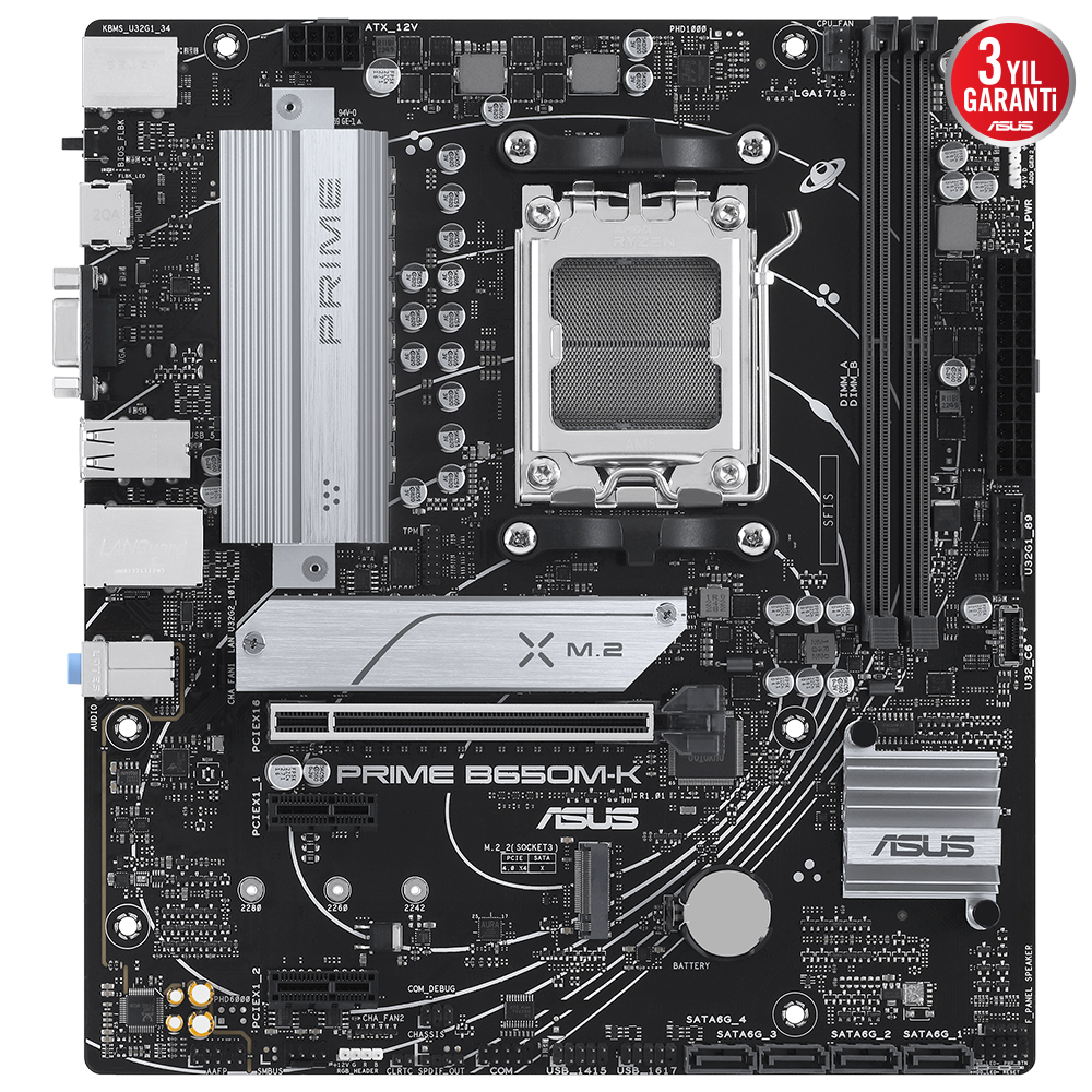 ASUS PRIME B650M-K DDR5 HDMI DP PCIe 16X v4.0 AM5 mATX 