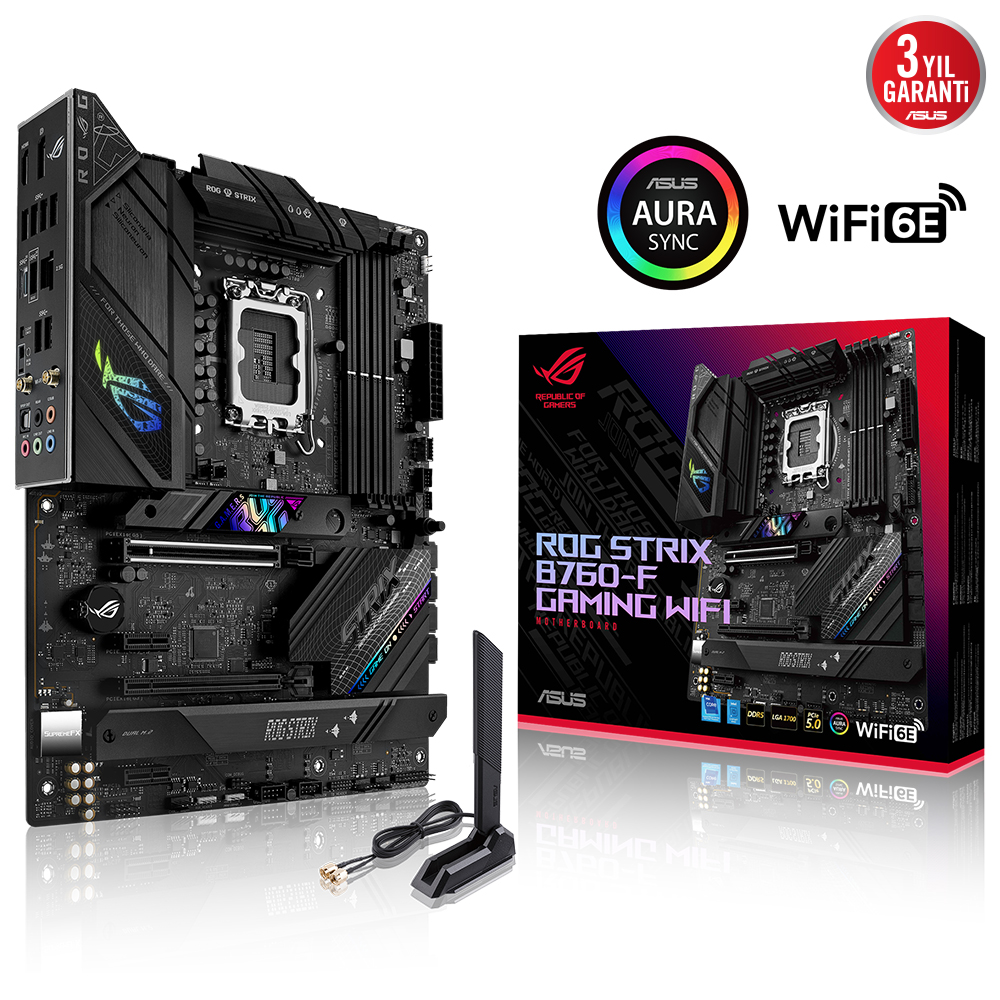 ASUS ROG STRIX B760-F GAMING WIFI DDR5 HDMI DP PCIe 16X v4.0 1700p ATX 