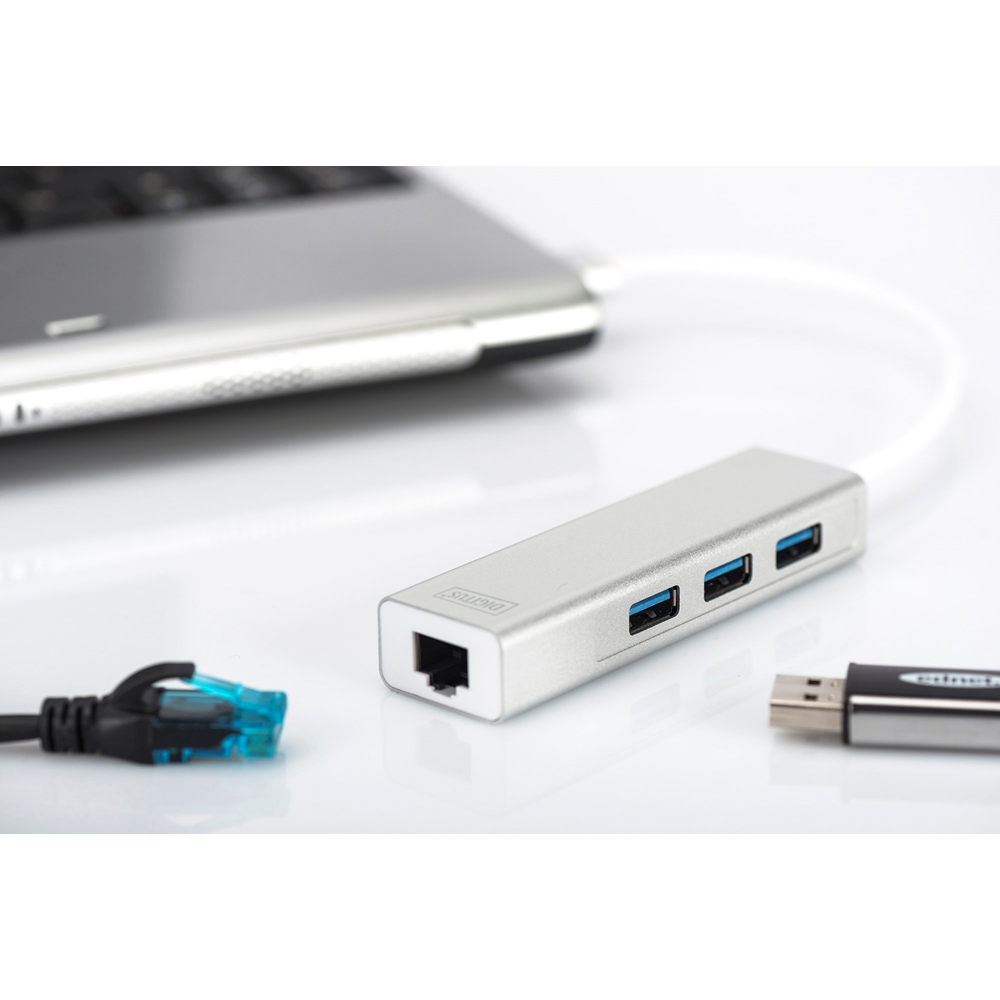 DIGITUS Gigabit USB 3.0 Ethernet Çoklayıcı Hub (DA-70250-1)