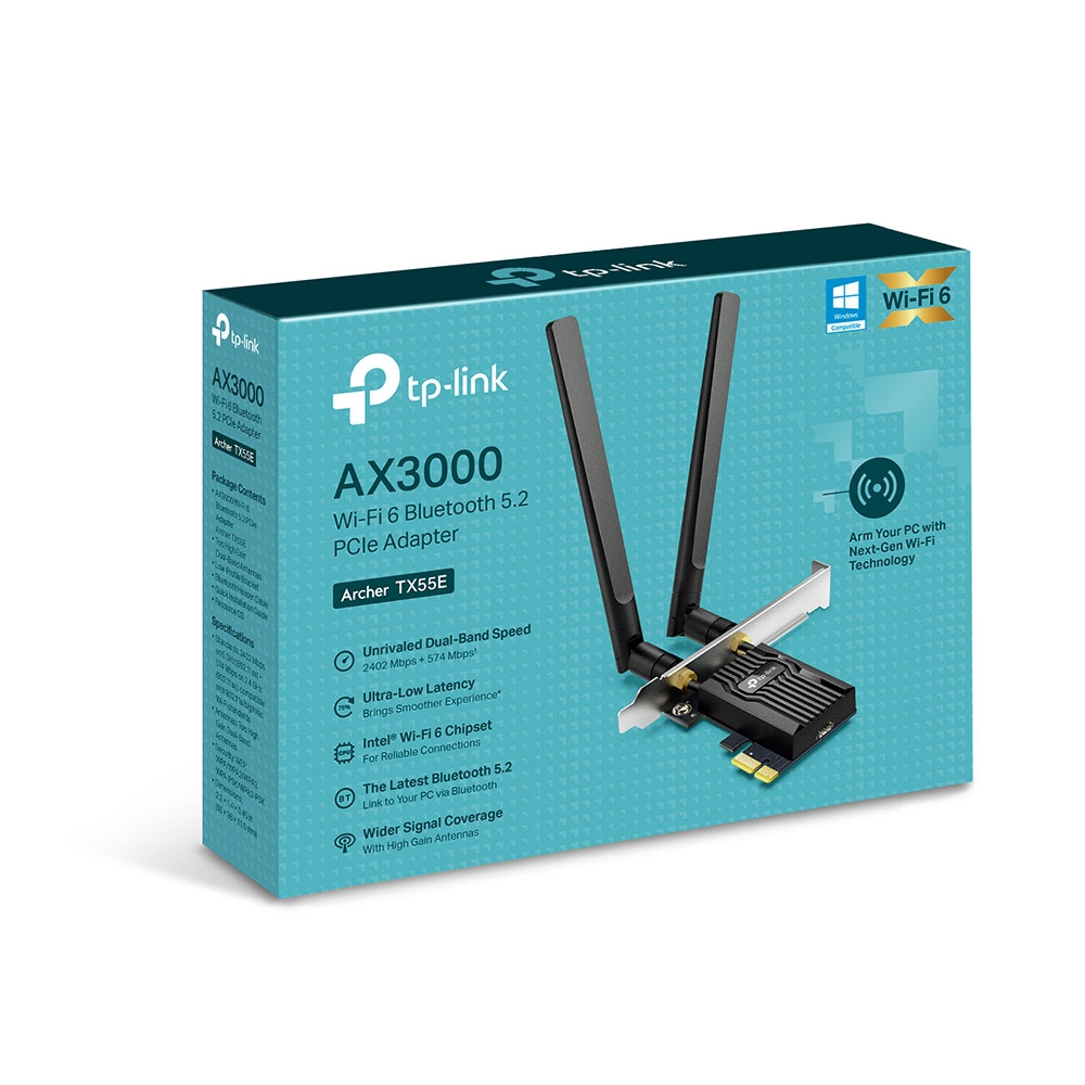 TP-LINK ARCHER TX55E AX3000 Bluetooth PCIe Kablosuz Adaptör 