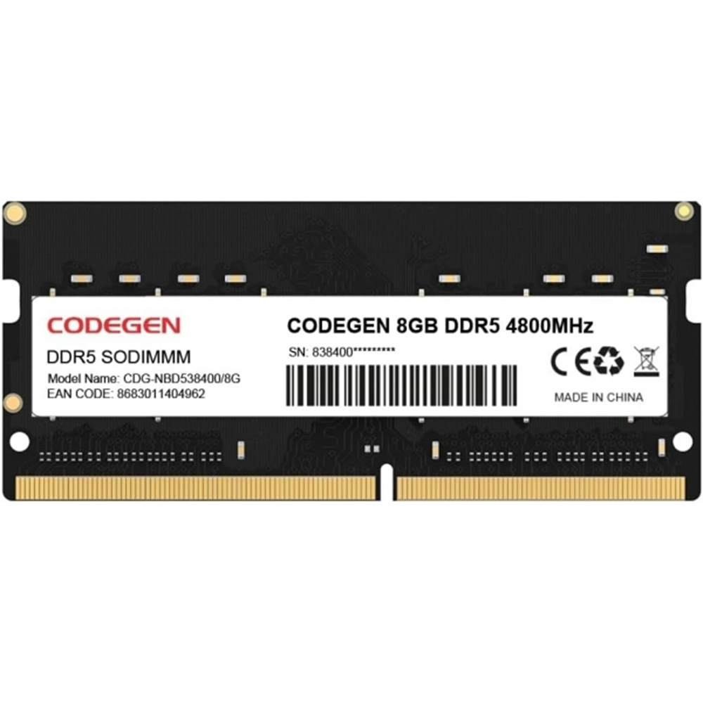 CODEGEN 8GB DDR5 4800MHZ NOTEBOOK RAM VALUE CDG-NBD538400/8G 