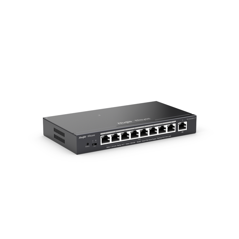 RUIJIE 8port 120w FULL PoE REYEE GIGABIT Yönetilebilir Switch Masaüstü RG-ES209GC-P 