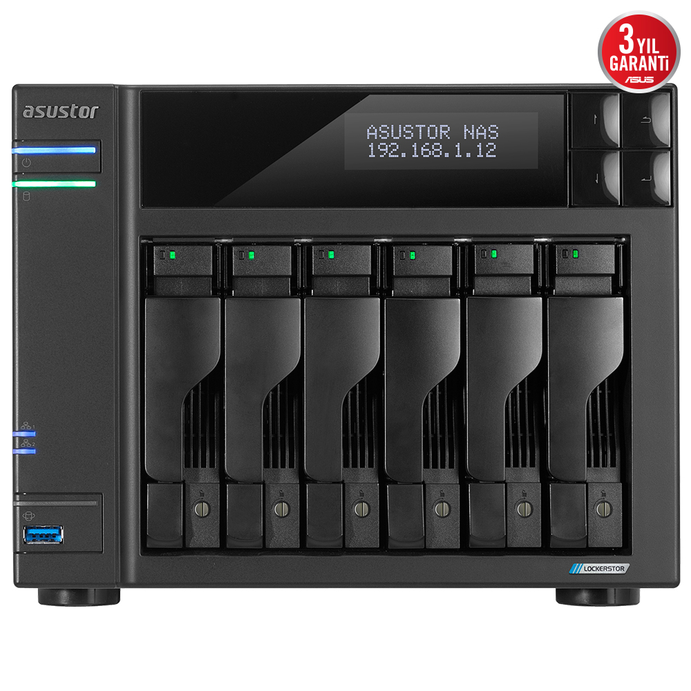 ASUSTOR AS6706T CELERON QC- 8 GB RAM- 6-diskli Nas Server (Disksiz)