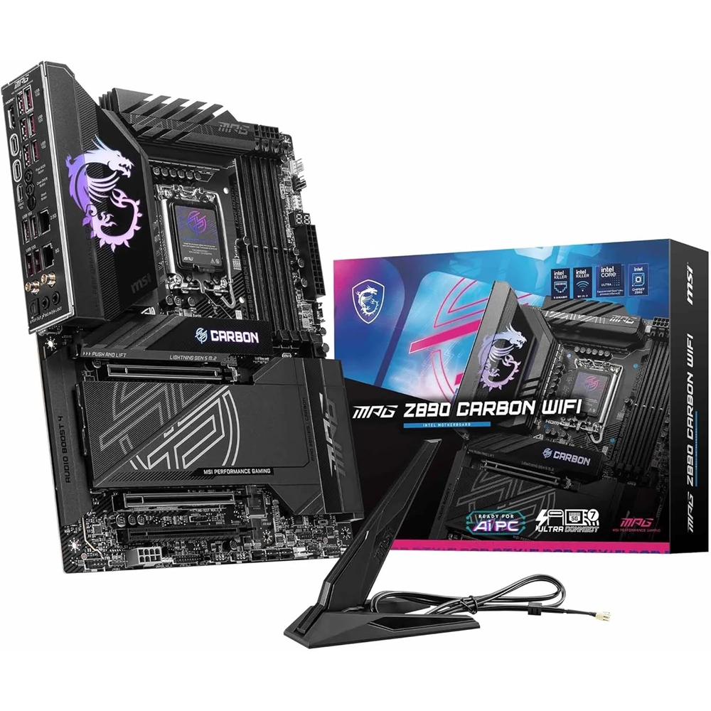 MSI MPG Z890 CARBON WIFI-7 DDR5 HDMI DP PCIE 5.0 1851p ATX 